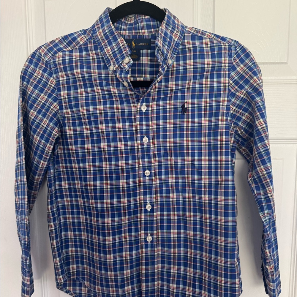 Ralph Lauren Blue and Red Casual Button Down Shirt